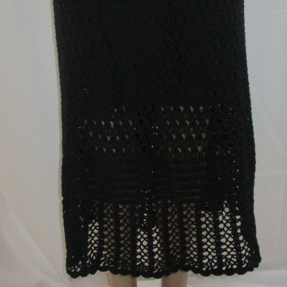 Crocheted Black Long Skirt